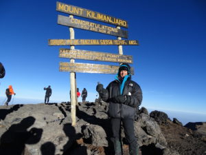 On top of Kilimanjaro! Whew, what a hike.